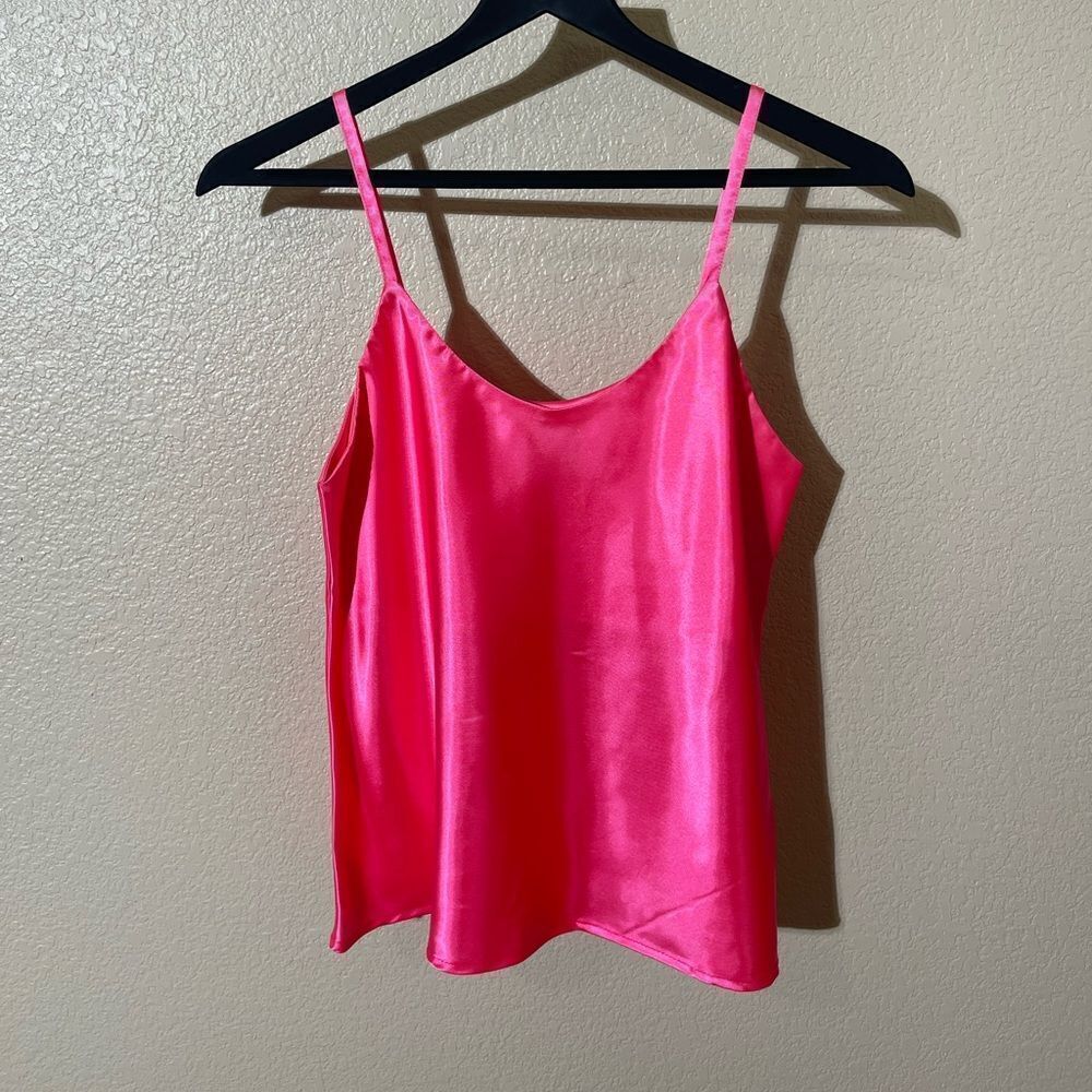 Y2K You Babes Sleek Pink Satin Camisole Top